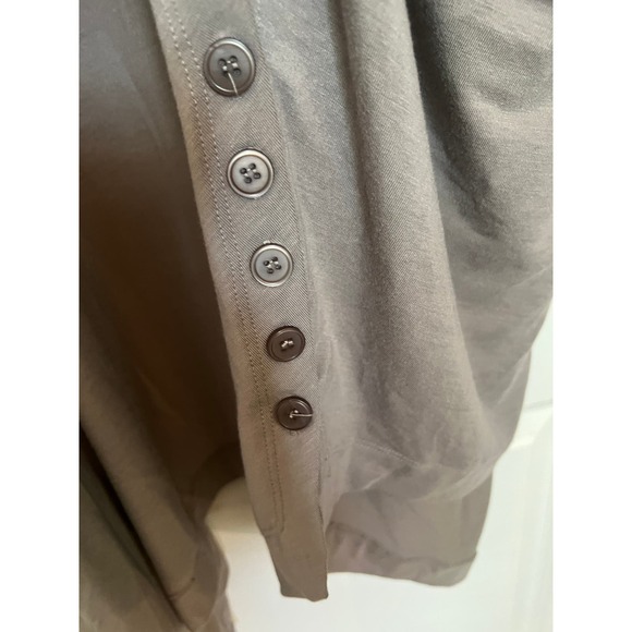 Serena Williams Brown Taupe Open Cardigan Side Buttons 1X Preppy Lounge Travel - Picture 8 of 8